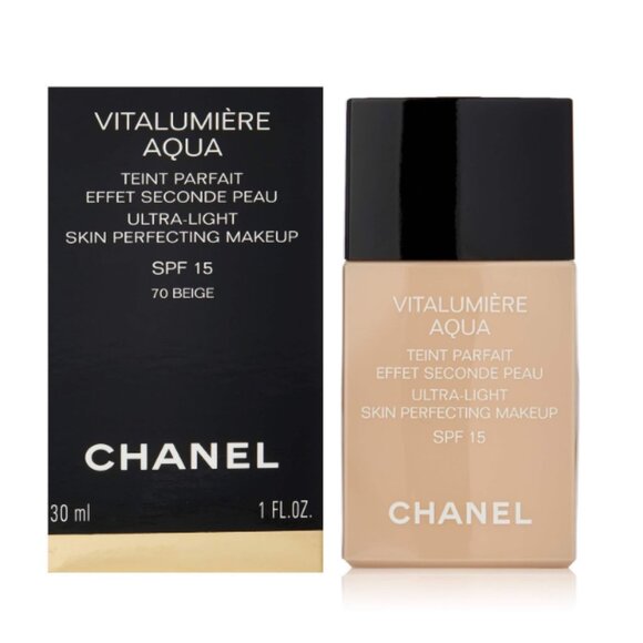 Chanel Vitalumiere Aqua Ultra Light Skin Perfecting Makeup SPF-15 #70 Beige, 1 o - Picture 1 of 4